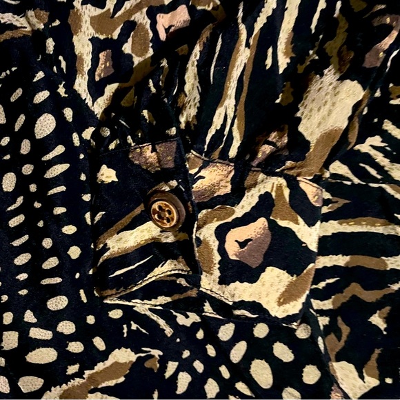 Cavalini Women’s Button Up Leopard Print Long Sleeve Blouse Size Small - Picture 7 of 12